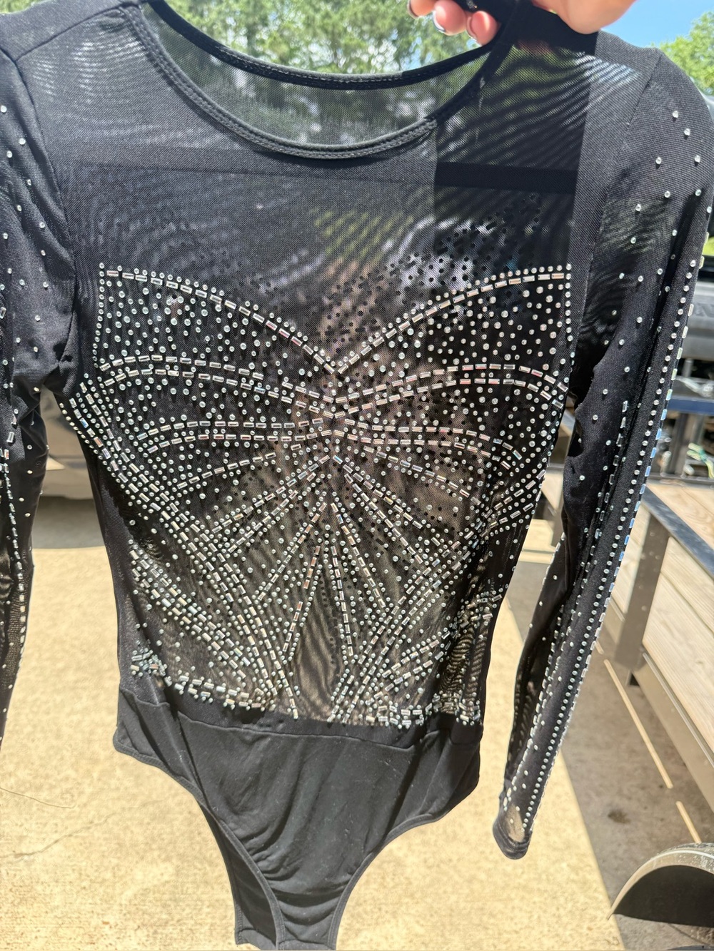 Black and Silver bodysuit
